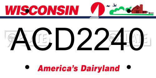 ACD2240 Wisconsin License Plate
