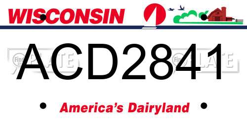 ACD2841 Wisconsin License Plate