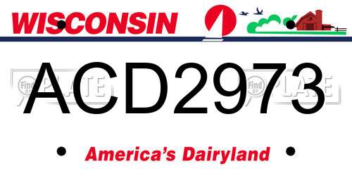 ACD2973 Wisconsin License Plate