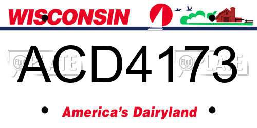 ACD4173 Wisconsin License Plate