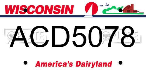 ACD5078 Wisconsin License Plate
