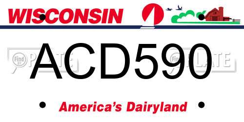 ACD590 Wisconsin License Plate