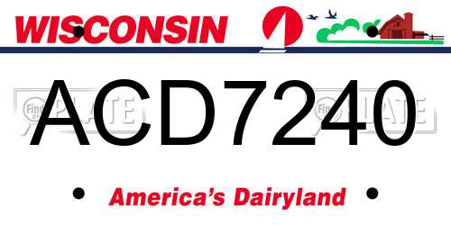 ACD7240 Wisconsin License Plate