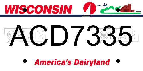 ACD7335 Wisconsin License Plate