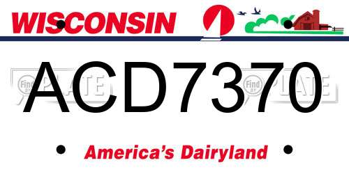 ACD7370 Wisconsin License Plate