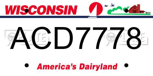 ACD7778 Wisconsin License Plate