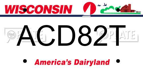 ACD82T Wisconsin License Plate