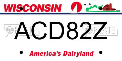 ACD82Z Wisconsin License Plate