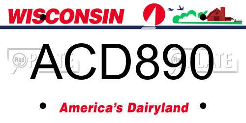ACD890 Wisconsin License Plate