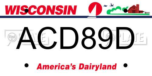 ACD89D Wisconsin License Plate