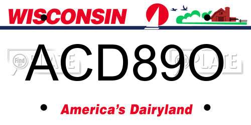 ACD89O Wisconsin License Plate