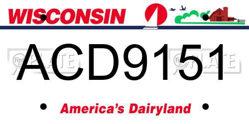 ACD9151 Wisconsin License Plate