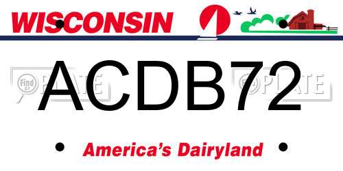 ACDB72 Wisconsin License Plate