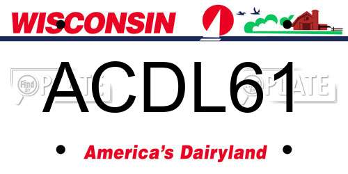 ACDL61 Wisconsin License Plate