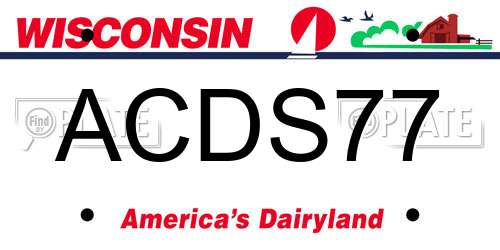 ACDS77 Wisconsin License Plate