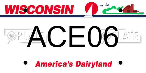 ACE06 Wisconsin License Plate