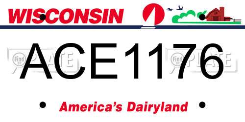 ACE1176 Wisconsin License Plate