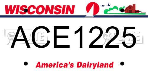 ACE1225 Wisconsin License Plate