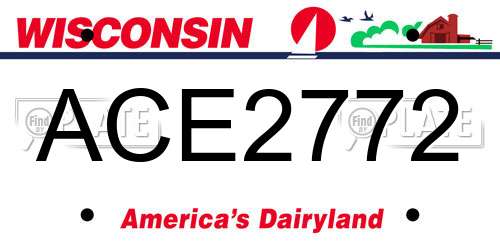 ACE2772 Wisconsin License Plate