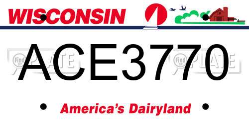 ACE3770 Wisconsin License Plate
