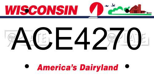 ACE4270 Wisconsin License Plate