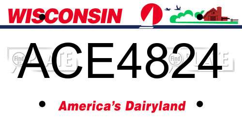 ACE4824 Wisconsin License Plate