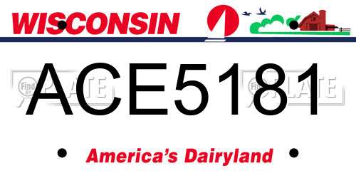 ACE5181 Wisconsin License Plate