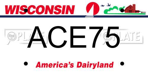 ACE75 Wisconsin License Plate