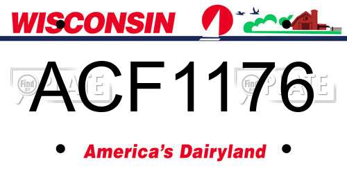 ACF1176 Wisconsin License Plate