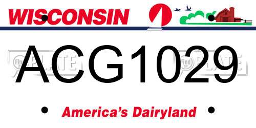 ACG1029 Wisconsin License Plate