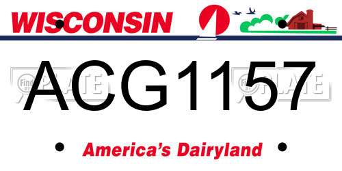 ACG1157 Wisconsin License Plate