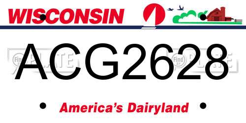 ACG2628 Wisconsin License Plate