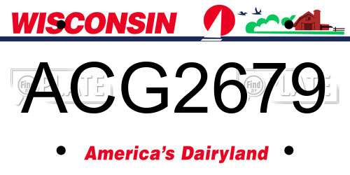 ACG2679 Wisconsin License Plate