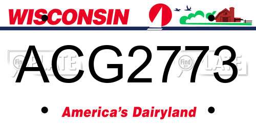 ACG2773 Wisconsin License Plate