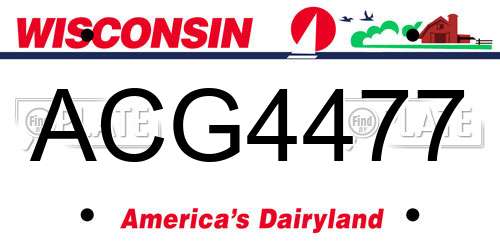ACG4477 Wisconsin License Plate