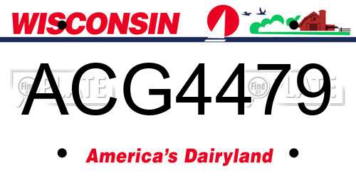 ACG4479 Wisconsin License Plate
