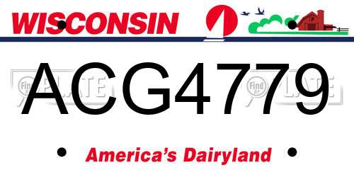 ACG4779 Wisconsin License Plate