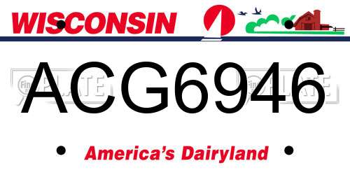ACG6946 Wisconsin License Plate