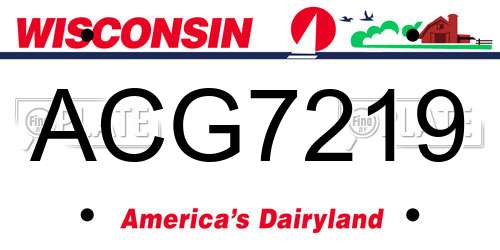 ACG7219 Wisconsin License Plate