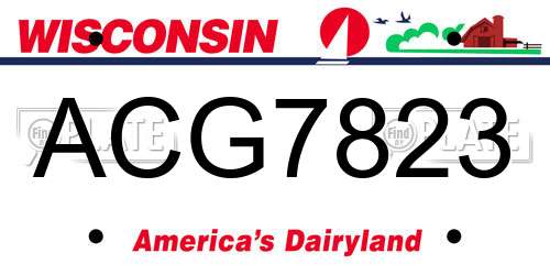 ACG7823 Wisconsin License Plate