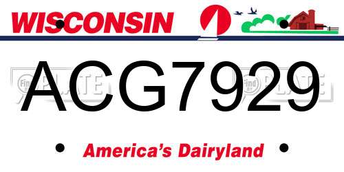 ACG7929 Wisconsin License Plate
