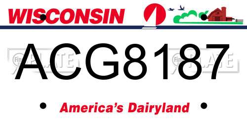ACG8187 Wisconsin License Plate