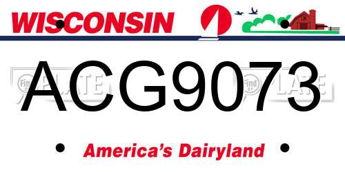 ACG9073 Wisconsin License Plate
