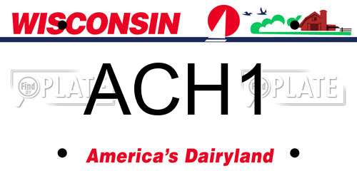 ACH1 Wisconsin License Plate