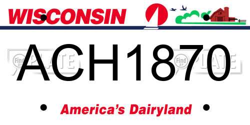 ACH1870 Wisconsin License Plate