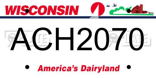 ACH2070 Wisconsin License Plate