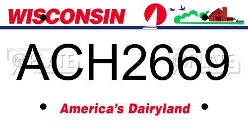 ACH2669 Wisconsin License Plate