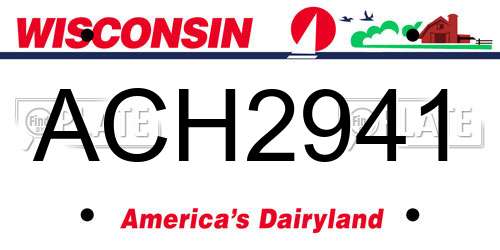 ACH2941 Wisconsin License Plate