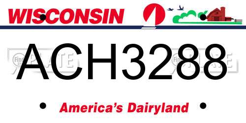 ACH3288 Wisconsin License Plate