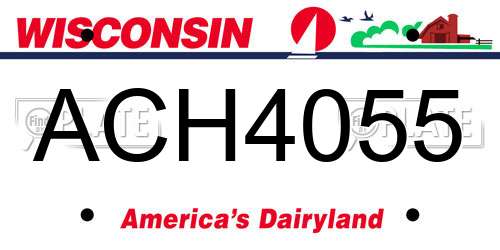 ACH4055 Wisconsin License Plate